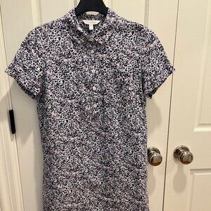 Garnet Hill Linen Relaxed Popover Shirtdress Sz XS